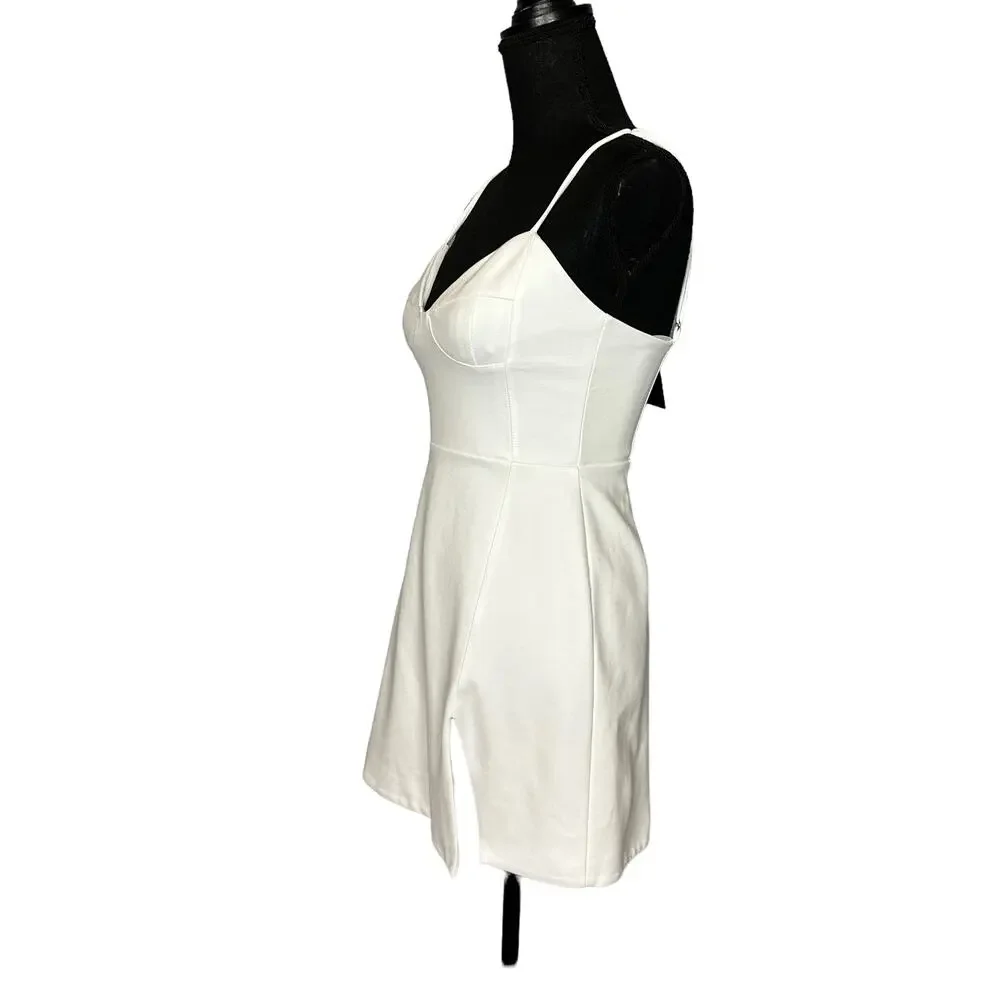 NBD White Mini Slip Dress SMALL Cocktail Bodycon Graduation Revolve $168 NEW - Picture 5 of 8